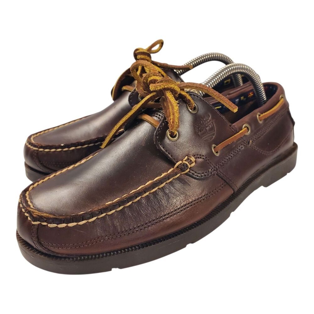 TIMBERLAND Shoes EARTHKEEPERS Mens Size 8.5 Brown Leather Boat Casual 5230R